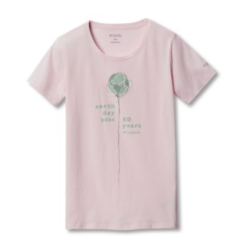 Columbia T-Shirt Dames, Earth Day Wit Roze, 12DHRGFAU